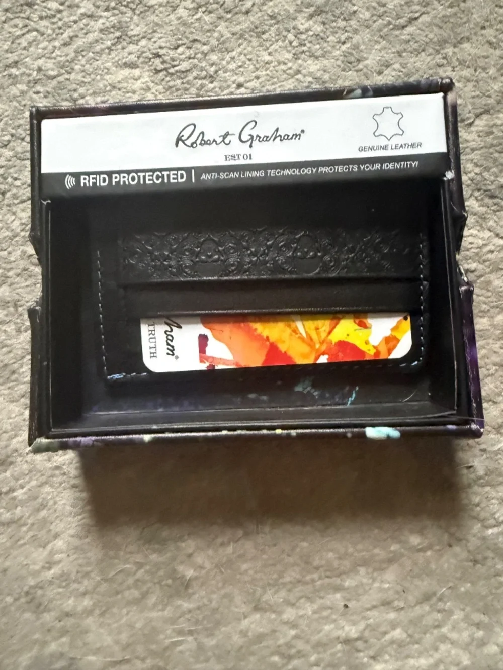 Robert Graham Brand New Wallet Retail $128; Black Leather